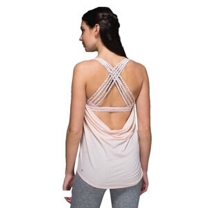 Lululemon Wild Tank Heathered Parfait Pink/ Speckle Dot Pink and Black